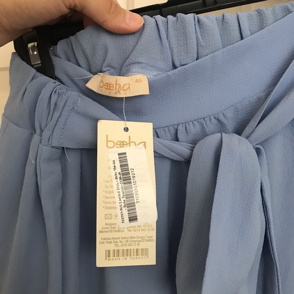 Light blue unlined maxi skirt - Picture 4 of 5